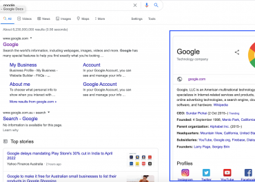 Optimising Google knowledge panel for your business profile