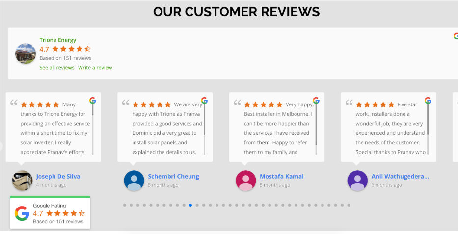 Customer Reviews Example - SEO Sydney