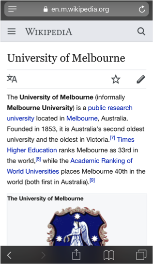 The University of Melbourne Wikipedia page SEO Company Sydney 