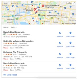 SERP Features | seo sydney | local pack 